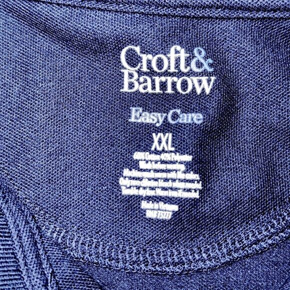 NWOT - Croft & Barrow Navy Blue Short Sleeve Polo Shirt - Picture 3 of 6